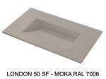 Plan vasque lavabo sur mesure : L 60 à 201 x P 40 à 51 cm, finition lisse mate, 10 couleurs au choix, Anti bactérien, résine Akrytan® teinté dans la masse, Livraison Offerte.